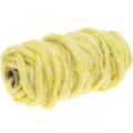 Floristik24 Felt cord with wire cord wool yellow pastel 20m