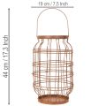 Garden lantern, metal, rusted finish, handle, vintage, Ø19.5cm | Floristik24.co.uk