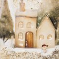 Metal Bell with Winter Village