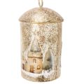 Metal Bell with Winter Village