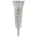 Floristik24 **ProductName**  
Grey Memorial Vase with Rose Motif, H26cm, Set of 2  

**ProductDescription**  
<div>  
<h2>Grey Memorial Vase with Rose Motif for Thoughtful Home and Garden Use</h2>  
<p>This elegant grey vase is crafted from durable polyresin and feat