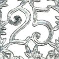 Floristik24 Anniversary number 25 silver Ø8cm 10pcs
