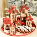 Set of 2 Ceramic Light Houses with Red Roof, 15cm | Floristik24.co.uk