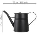 Stylish small decorative watering can, black metal, 30x13x17cm, 1.7l, planter, apartment/balcony decoration | Floristik24.co.uk