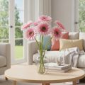 Artificial Gerbera Garden Flowers, Pink, 47cm, 6 Pieces | Floristik24.co.uk