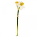 Floristik24 Artificial Daffodil Silk Flowers White Daffodil 40cm 3pcs