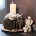 Round Black Honeycomb Paper Pumpkin Table Decoration 34cm Set of 2 | Floristik24.co.uk