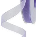 Floristik24 Organza ribbon gift ribbon purple ribbon selvedge 15mm 50m