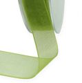 Floristik24 Organza ribbon green gift ribbon woven edge olive green 15mm 50m