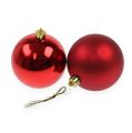 Floristik24 Christmas tree balls plastic red 8cm 6pcs