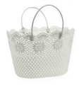 Floristik24 Crochet bag with handle White 48cm x 33cm x 30cm