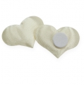 Floristik24 Fabric heart with glue point cream 28x32mm 100pcs