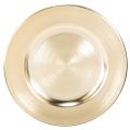 Floristik24 Small Round Decorative Plate Gold Metal 17cm Set of 6