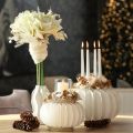 White Paper Honeycomb Pumpkin 24cm Set of 4 for Floral and Autumn Décor | Floristik24.co.uk