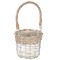 Floristik24 Lantern hanging decoration metal glass willow Ø13cm H12cm 2pcs