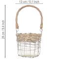 Lantern hanging decoration metal glass willow Ø13cm H12cm 2pcs | Floristik24.co.uk