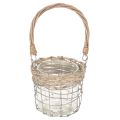Lantern hanging decoration metal glass willow Ø13cm H12cm 2pcs | Floristik24.co.uk