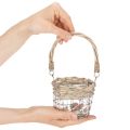 Lantern tealight holder glass metal willow Ø10.5cm 3pcs | Floristik24.co.uk