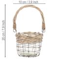 Lantern tealight holder glass metal willow Ø10.5cm 3pcs | Floristik24.co.uk